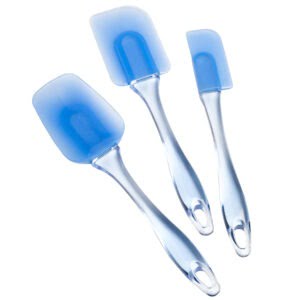 Spatula silicon set de 3, ustensile bucatarie, set spatule 23cm, 24cm, 25 cm, forme diferite, Maxx, bleu-41038
