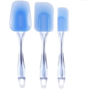 Spatula silicon set de 3, ustensile bucatarie, set spatule 23cm, 24cm, 25 cm, forme diferite, Maxx, bleu-0