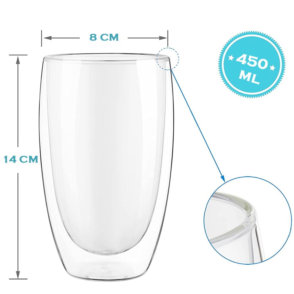 Pahar din sticla cu pereti dubli, Quasar & Co.®, termorezistent, design modern, diametru 8 cm, 450 ml 7 Pahar din sticla cu pereti dubli, Quasar & Co.®, termorezistent, design modern, diametru 8 cm, 450 ml 7