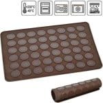 Tava copt Macarons, foaie copt macarons, Quasar & Co.®, 48 de forme rotunde, forma pentru prajituri/fursecuri, folie macarons rezistenta la temperaturi de pana la 250 grade C, 28,5 x 39 cm, tava silicon, maro 18 Tava copt Macarons, foaie copt macarons, Quasar&Co., 48 de forme rotunde, forma pentru prajituri/fursecuri, folie macarons rezistenta la temperaturi de pana la 250 grade C, 28,5 x 39 cm, tava silicon, maro-0