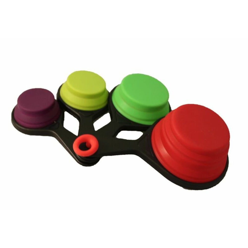 Set 8 cupe masurare din silicon, Quasar&Co., pliabile, 1,25ml/2,5ml/5ml/15ml/60ml/80ml/125ml/250ml, multicolor-54905