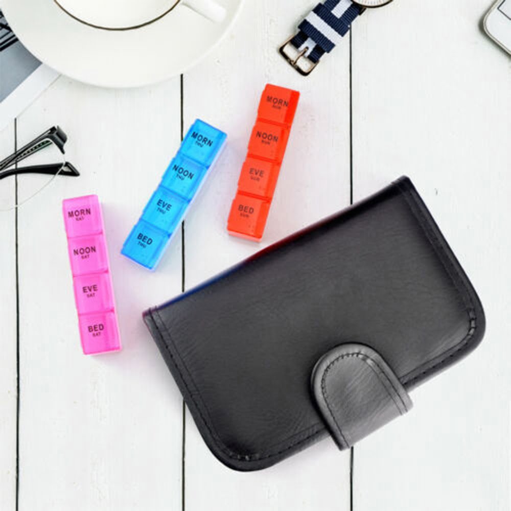Cutie organizator medicamente, Quasar & Co.®, 7 zile, recipiente detasabile cu 4 compartimente, 19.5 x 13.5 x 3.5 cm, multicolor 8 Cutie pastile, organizator medicamente, 7 zile, recipiente detasabile cu 4 compartimente, multicolor, Relaxdays-55868