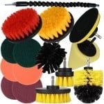 Set 15 perii si accesorii prntru curatare, cu adaptor pentru bormasina/autofiletanta, Quasar&Co.-0