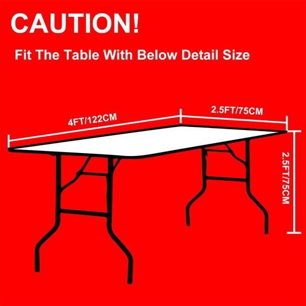 Husa masa evenimente, fata de masa catering, elastica, cu sistem de prindere, dreptunghiulara, 122 x 75 x 75 cm, poliester, alb, Quasar&Co.-55739