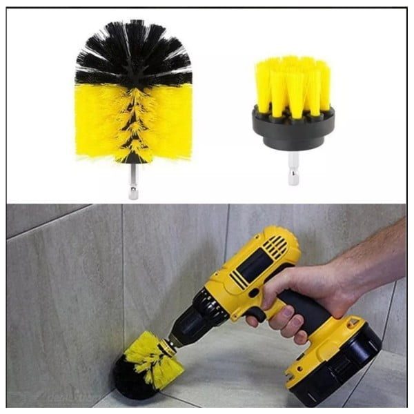 Set 15 perii si accesorii prntru curatare, cu adaptor pentru bormasina/autofiletanta, Quasar&Co.-55714