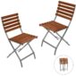 Set 2 scaune Quasar&Co., pentru terasa, gradina, balcon, lemn cu cadru de aluminiu, pliabile, rezistente, usoare, 52 x 40 x 82 cm-0