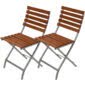 Set 2 scaune Quasar&Co., pentru terasa, gradina, balcon, lemn cu cadru de aluminiu, pliabile, rezistente, usoare, 52 x 40 x 82 cm-56687