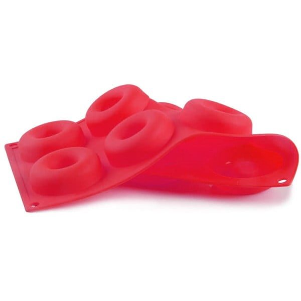 Forma de copt din silicon pentru 6 gogosi, Quasar & Co.®, termorezistenta pana la 230 grade C, 27.5 x 17.5 x 3 cm, tava copt donuts 6 cavitati de Ø7 cm, rosu - imagine 11