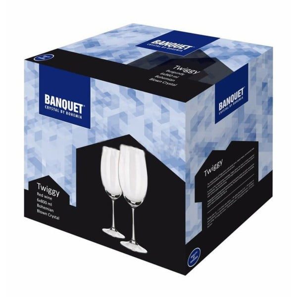 Set 6 pahare vin alb/rosu/roze, Bohemia, Banquet Twiggy, 800 ml - imagine 4