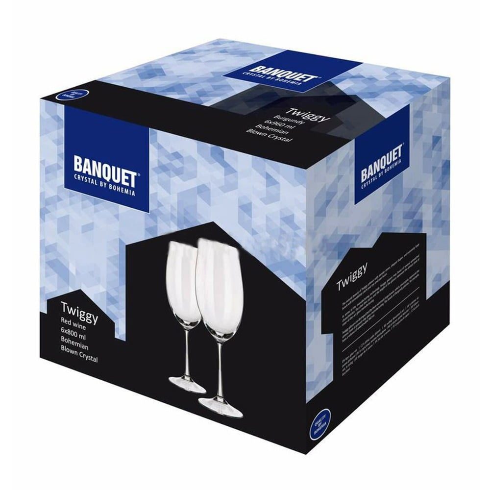 Set 6 pahare vin alb/rosu/roze, Bohemia, Banquet Twiggy, 800 ml 4