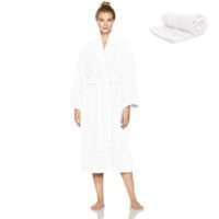 Set Halat de baie si prosop, Quasar & Co.®, 100% bumbac, halat baie gros, 1.1 kg, prosop de fata, 50 x 90 cm, alb, S/M 12 Set Halat de baie si prosop, Quasar & Co.®, 100% bumbac, halat baie gros, 1.1 kg, prosop de fata, 50 x 90 cm, alb, S/M 12