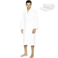 Set Halat de baie si prosop, Quasar & Co.®, 100% bumbac, halat baie gros, 1.1 kg, prosop de fata, 50 x 90 cm, alb, L/XL 12 Set Halat de baie si prosop, Quasar & Co.®, 100% bumbac, halat baie gros, 1.1 kg, prosop de fata, 50 x 90 cm, alb, L/XL 12
