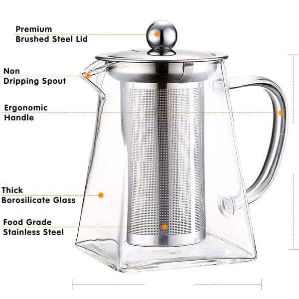 Set 2 ceainice cu infuzor Quasar & Co.®, 550 ml, recipiente pentru ceai cu infuzor si capac - imagine 4