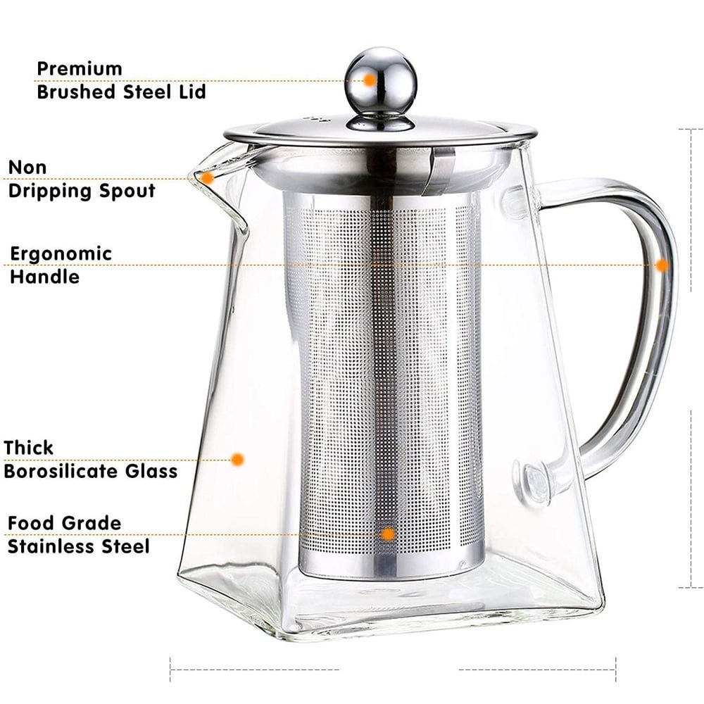 Set 2 ceainice cu infuzor Quasar & Co.®, 550 ml, recipiente pentru ceai cu infuzor si capac 4