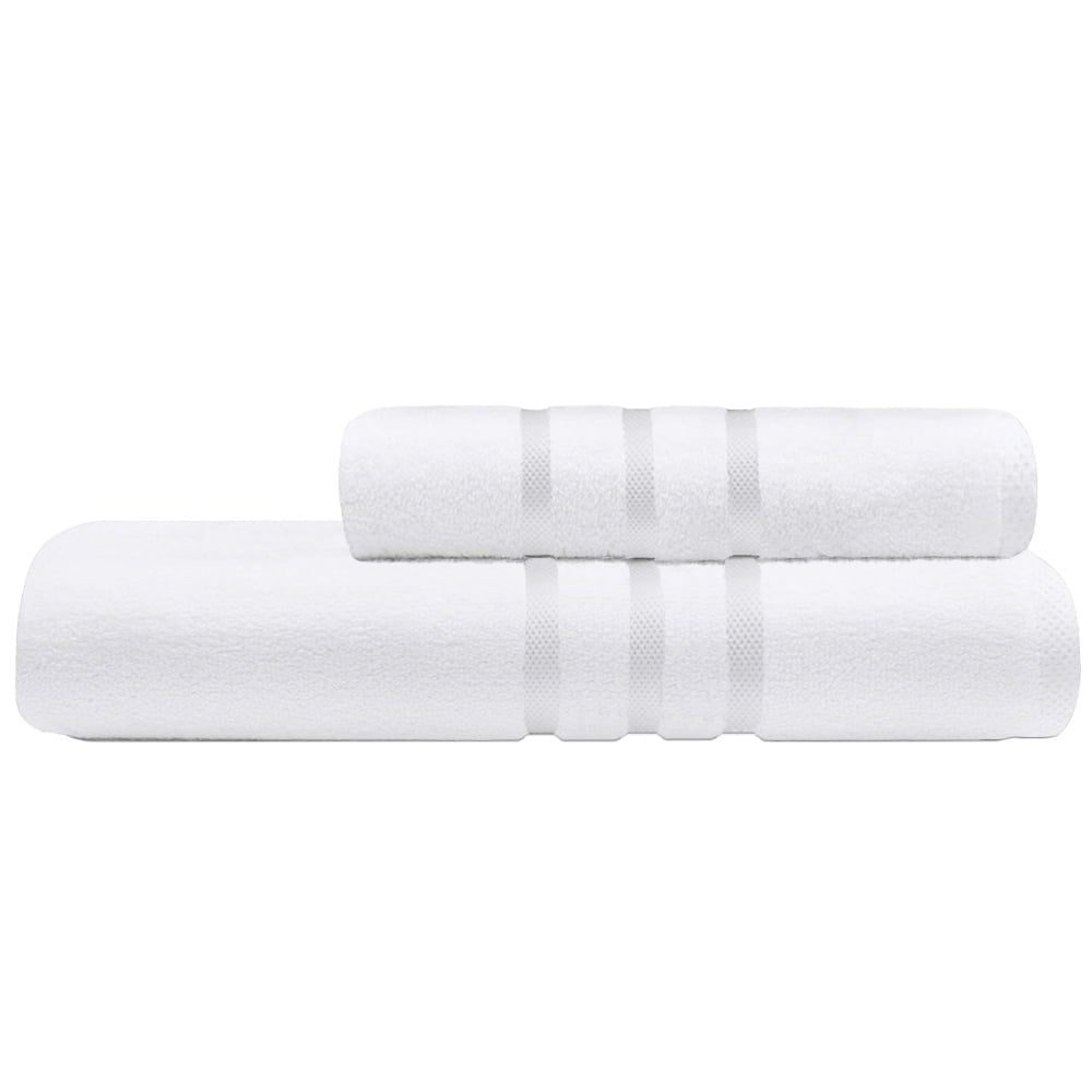 Set 2 prosoape Quasar & Co.®, 100% bumbac, 450 g/mp, 50 x 90/70 x 140 cm, alb 2