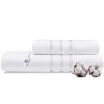 Set 2 prosoape Quasar & Co.®, 100% bumbac, 450 g/mp, 50 x 90/70 x 140 cm, alb 12