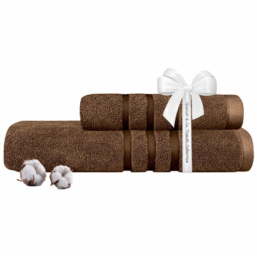Set 2 prosoape Quasar & Co.®, 100% bumbac, 450 g/mp, 50 x 90/70 x 140 cm, maro 4 Set 2 prosoape Quasar & Co.®, 100% bumbac, 450 g/mp, 50 x 90/70 x 140 cm, maro 4