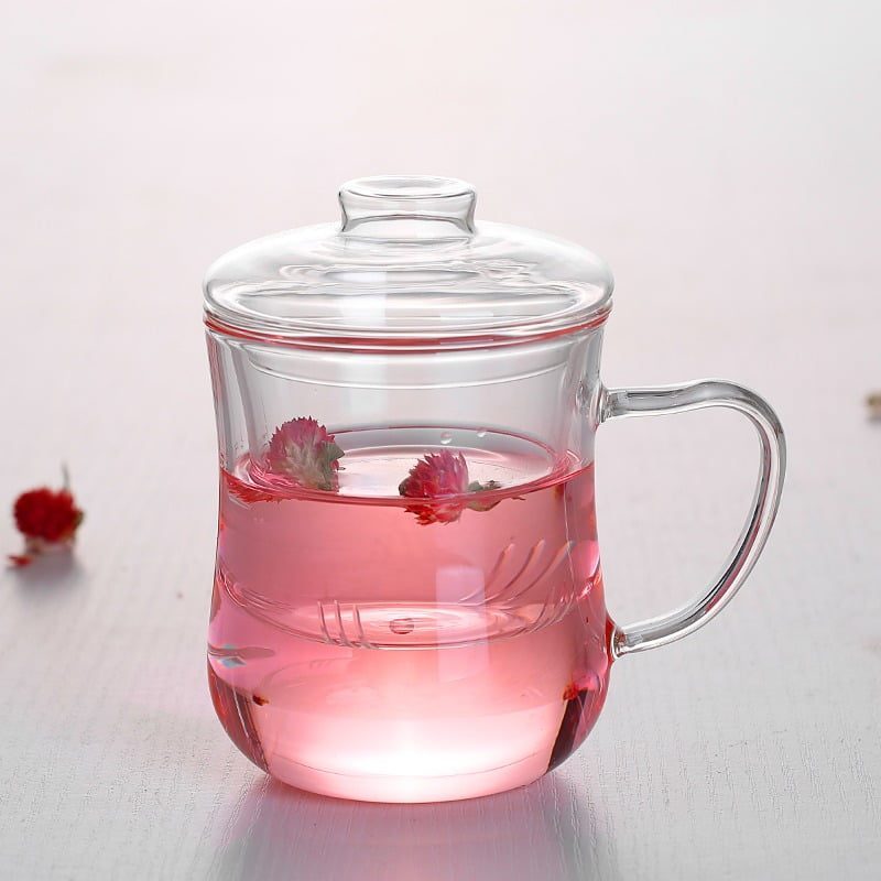Set 2 cani cu infuzor din sticla si capac, Quasar & Co.®, Tee for one, termorezistente, sticla, 350 ml, transparent 11