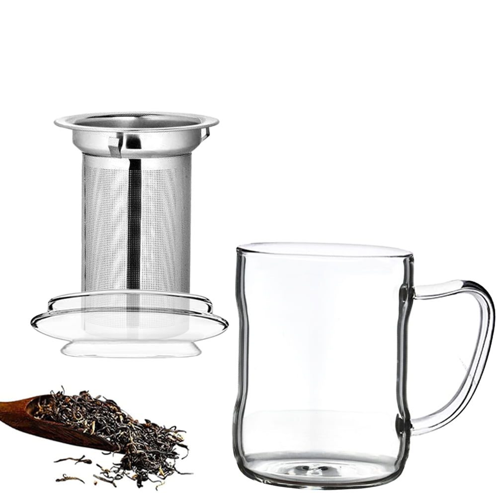 Cana cu infuzor metalic, Quasar & Co.®, 320 ml, sticla/metal, transparent 6