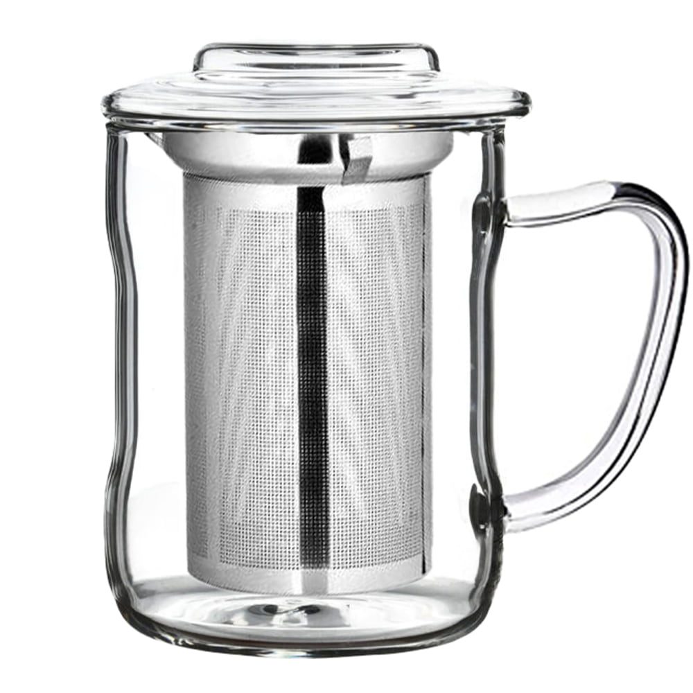 Cana cu infuzor metalic, Quasar & Co.®, 320 ml, sticla/metal, transparent 2