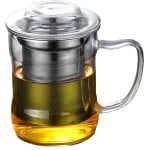Cana cu infuzor metalic, Quasar & Co.®, 320 ml, sticla/metal, transparent 12