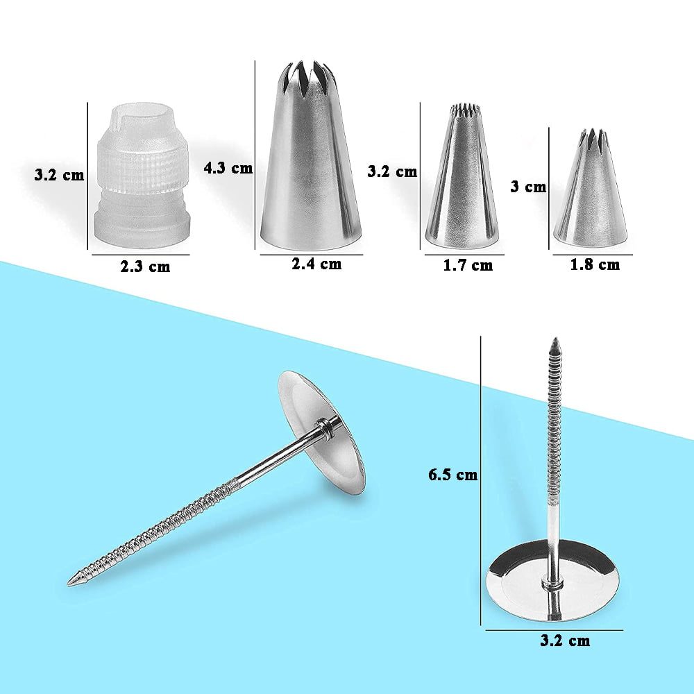 Set cofetarie/patiserie pentru decorare prajituri, torturi, Quasar & Co.®, 55 piese, metal 5