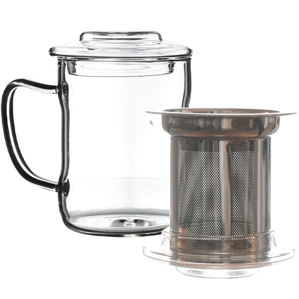 Cana cu infuzor metalic, Quasar & Co.®, 320 ml, sticla/metal, transparent 8