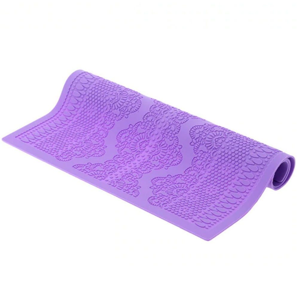Matrita din silicon pentru decor dantela tort/prajituri, Quasar & Co.®, ornare tort/prajituri 40 x 20 cm, lila 3