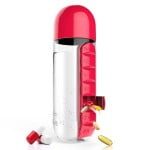Sticla 600 ml cu organizator pentru medicamente, Quasar & Co.®, tritan, rosu 5