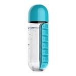Sticla 600 ml cu organizator pentru medicamente, Quasar & Co.®, tritan, turcoaz 5