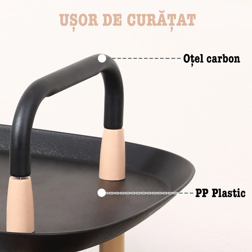 Raft universal depozitare, Quasar & Co.®, cu roti, 3 polite, dreptunghiular, 58 x 37 x 88 cm, inox/plastic, negru 5 Raft universal depozitare, Quasar & Co.®, cu roti, 3 polite, dreptunghiular, 58 x 37 x 88 cm, inox/plastic, negru 5