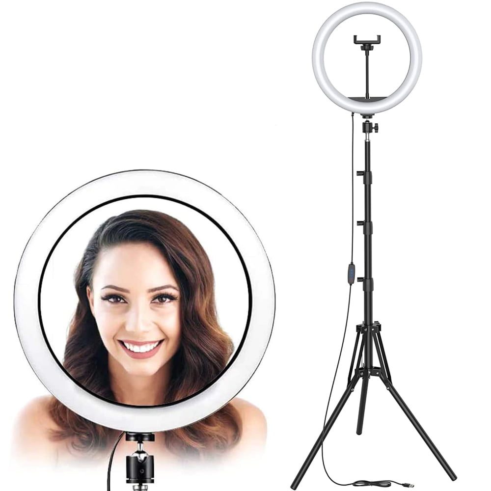 Lampa circulara LED cu trepied, Quasar & Co.®, 96 LED-uri, 3 trepte lumina, d 26 cm, alimentare USB, telecomanda pe fir, inaltime reglabila trepied 67-150 cm 7 Lampa circulara LED cu trepied, Quasar & Co.®, 96 LED-uri, 3 trepte lumina, d 26 cm, alimentare USB, telecomanda pe fir, inaltime reglabila trepied 67-150 cm 7