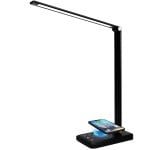 Lampa birou cu LED Quasar & Co.®, incarcare wireless telefon Andoid si IOS, touch control, reglare intensitate lumina rece/calda, timing inchidere, negru 11