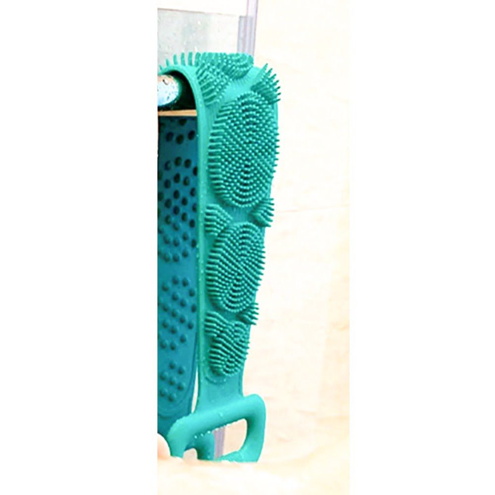 Perie de corp pentru baie, Quasar & Co.®, silicon, 80 x 11 cm, burete dus, verde 3 Perie de corp pentru baie, Quasar & Co.®, silicon, 80 x 11 cm, burete dus, verde 3