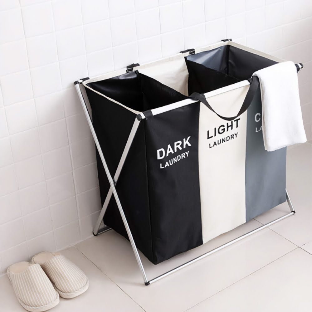Cos de rufe cu 3 compartimente, Quasar & Co.®, cadru aluminiu, 62 x 34 x 56 cm 6