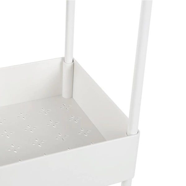 Raft universal depozitare, Quasar & Co.®, cu roti, 3 polite, dreptunghiular, 40 x 22 x 63.5 cm, plastic, alb - imagine 5