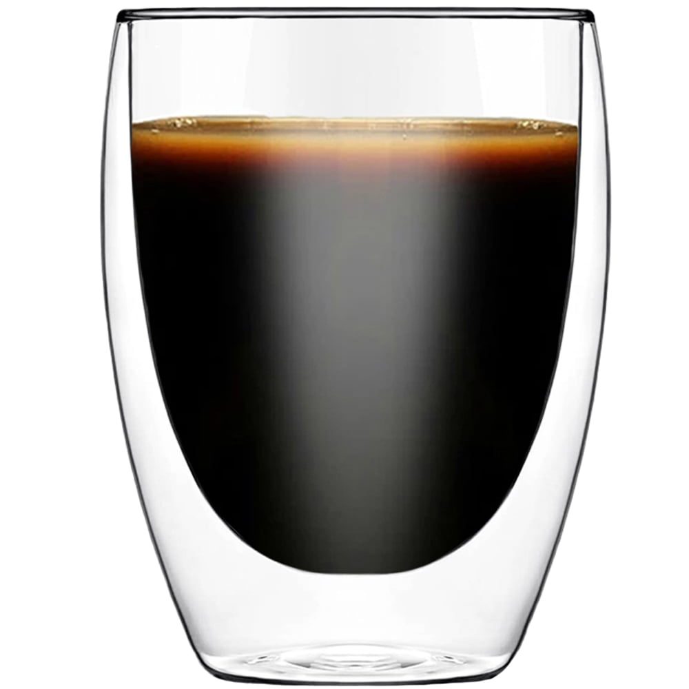Set 2 pahare din sticla cu pereti dubli, Quasar & Co.®, termorezistente, design modern, diametru 8 x h11.5 cm, 350 ml 5