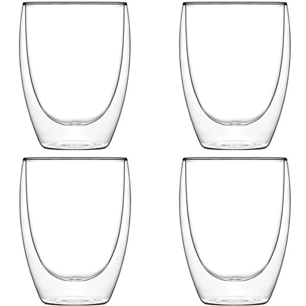 Set 4 pahare din sticla cu pereti dubli, Quasar & Co.®, termorezistente, design modern, diametru 8 x h11.5 cm, 350 ml - imagine 3