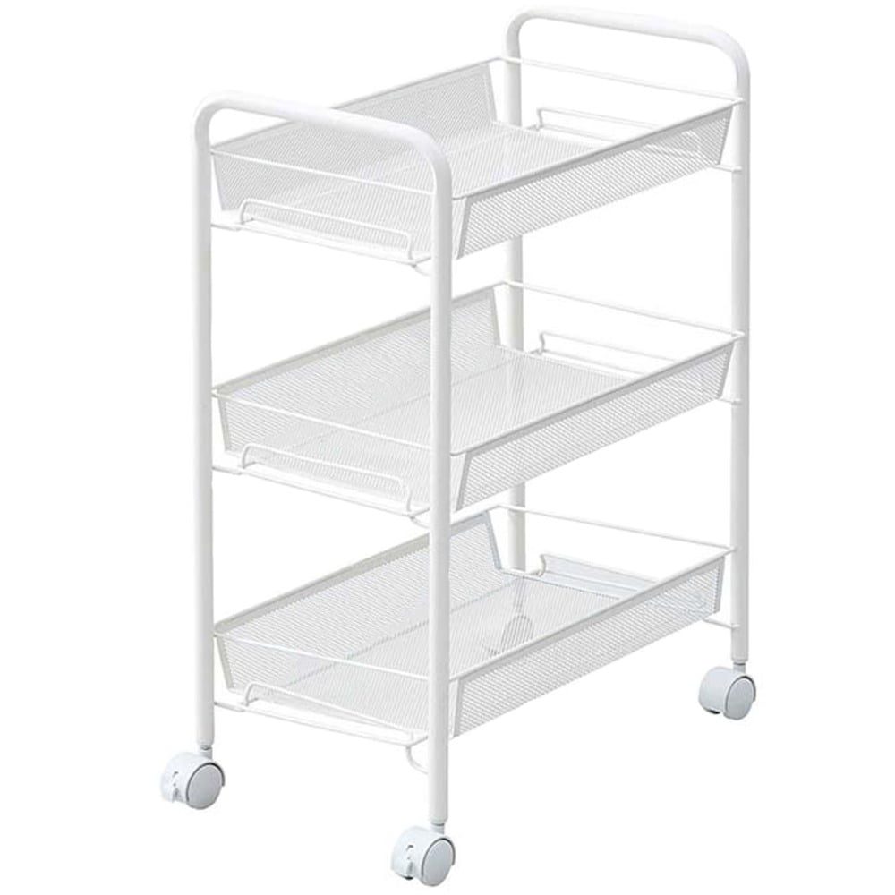 Raft universal depozitare, Quasar & Co.®, cu roti, 3 polite, dreptunghiular, 45 x 26 x 63 cm, plastic, alb 2 Raft universal depozitare, Quasar & Co.®, cu roti, 3 polite, dreptunghiular, 45 x 26 x 63 cm, plastic, alb 2
