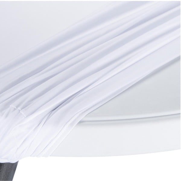 Husa masa evenimente, Relaxdays, husa elastica, rotunda, fata de masa pentru cocktail si catering, d 55-60 cm, h 100 cm, alb - imagine 6