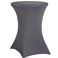 Husa masa evenimente, Relaxdays, husa elastica, rotunda, fata de masa pentru cocktail si catering, d 55-60 cm, h 100 cm, gri 5