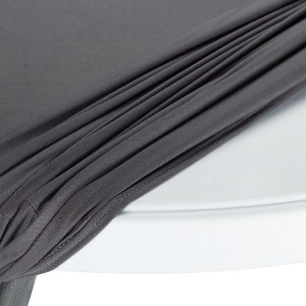 Husa masa evenimente, Relaxdays, husa elastica, rotunda, fata de masa pentru cocktail si catering, d 55-60 cm, h 100 cm, gri - imagine 4