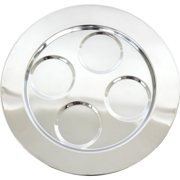 Tava servire rotunda, Quasar & Co.®, 4 compartimente, otel cromat, d 30 cm, argintiu - imagine 2