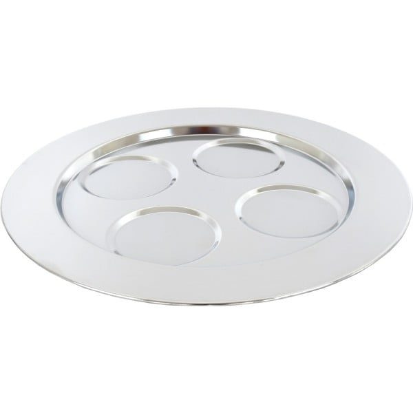 Tava servire rotunda, Quasar & Co.®, 4 compartimente, otel cromat, d 30 cm, argintiu - imagine 3