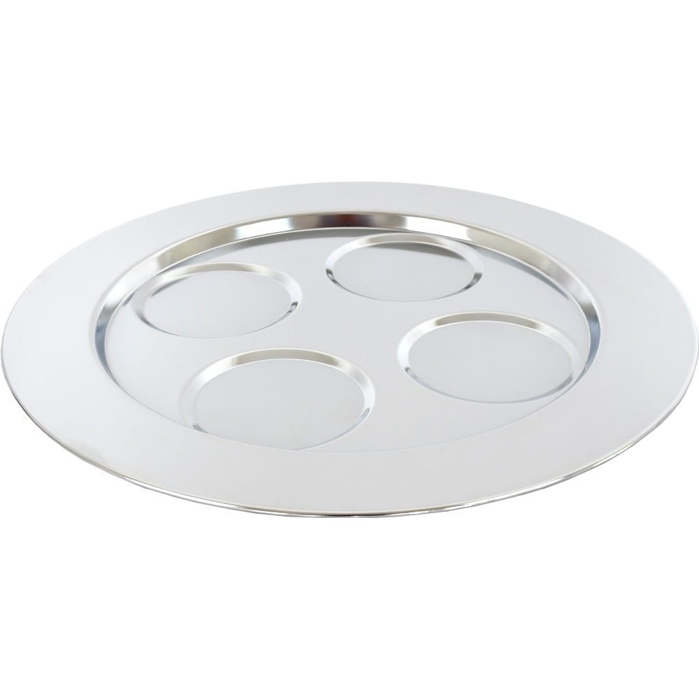 Tava servire rotunda, Quasar & Co.®, 4 compartimente, otel cromat, d 30 cm, argintiu 3