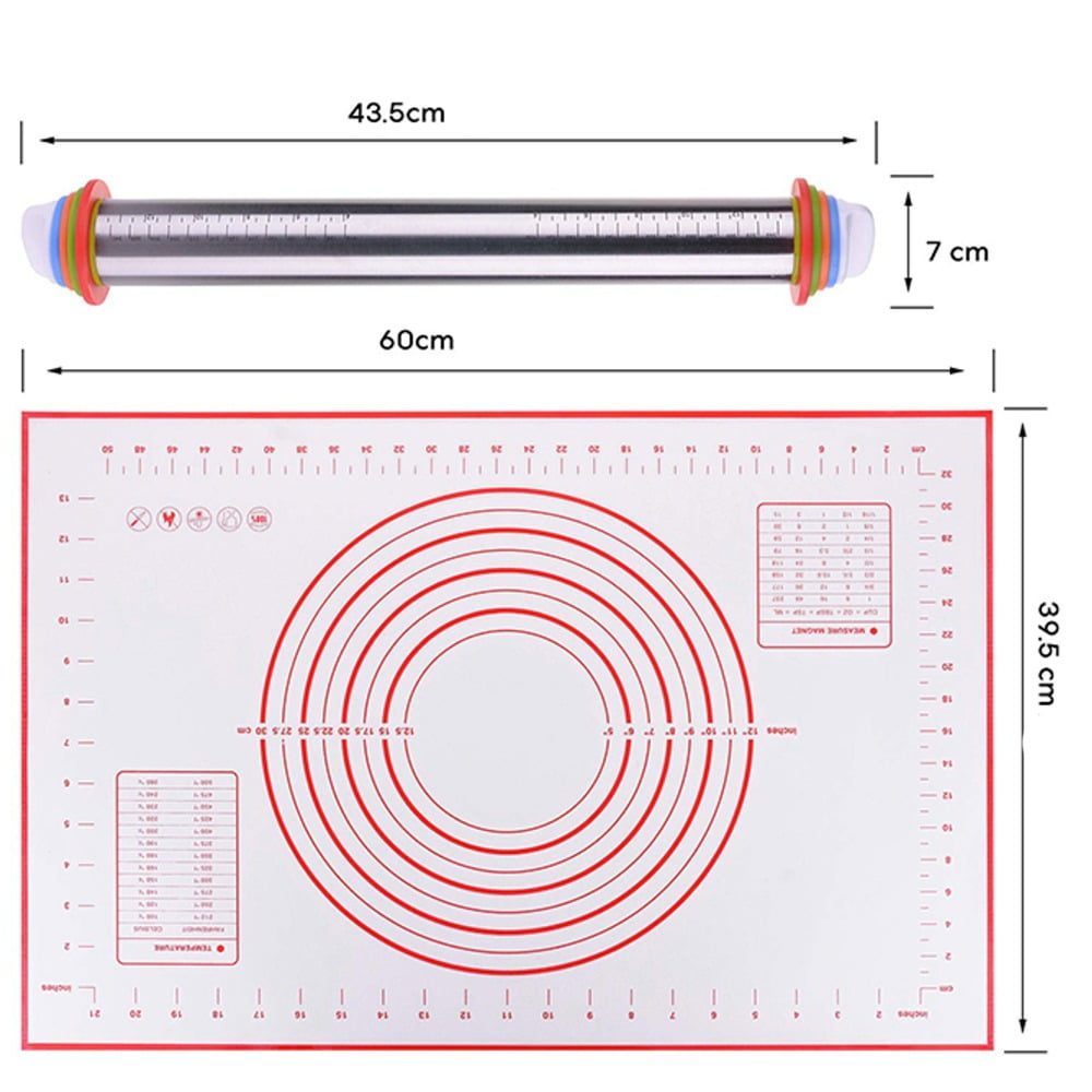 Set sucitor cu inele ajustabile si plansa gradata pentru aluat, Quasar & Co.®, inox/silicon, L44 cm 6 Set sucitor cu inele ajustabile si plansa gradata pentru aluat, Quasar & Co.®, inox/silicon, L44 cm 6