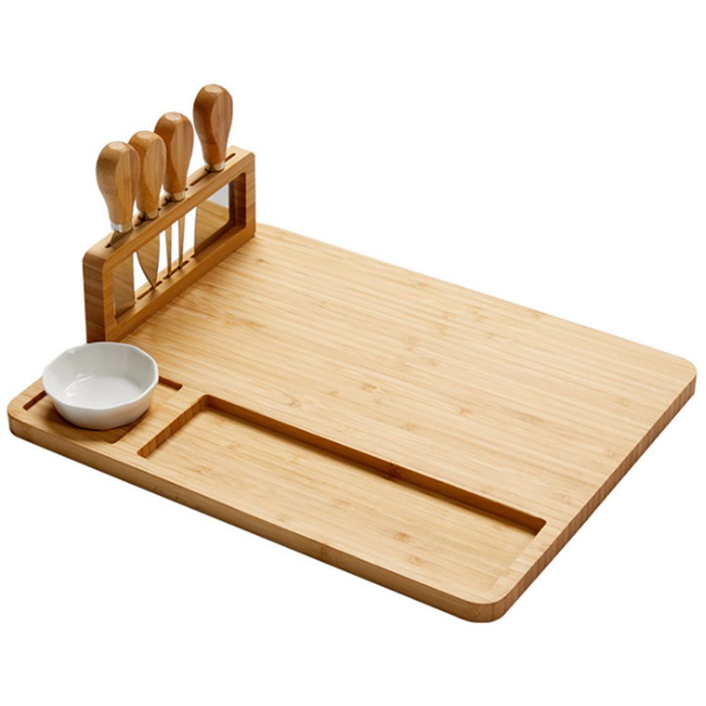 Set servire branzeturi 7 piese, Quasar & Co.®, platou servire cu sosiera si cutite, 36 x 28 cm, bambus 3 Set servire branzeturi 7 piese, Quasar & Co.®, platou servire cu sosiera si cutite, 36 x 28 cm, bambus 3