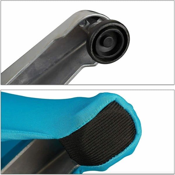 Husa masa evenimente, Relaxdays, husa elastica, rotunda, fata de masa pentru cocktail si catering, d 60-70 cm, h 120 cm, bleu - imagine 7