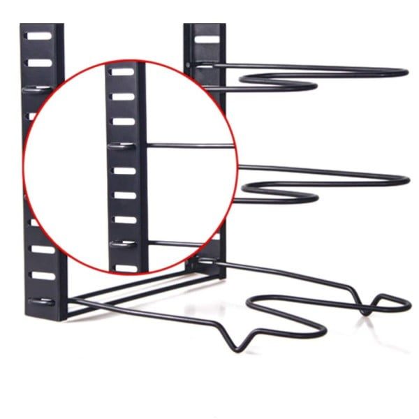 Organizator ajustabil tigai/oale, Quasar & Co., raft metalic depozitare, 3 moduri de utilizare, 54.5 x 42 x 20 cm, negru - imagine 5