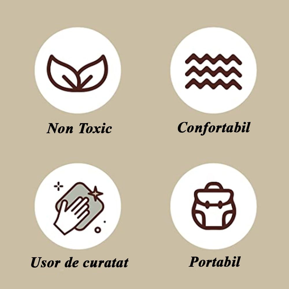 Bavetica flexibila din silicon pentru bebelusi, Quasar & Co.®, din cauciuc moale, cu buzunar colector larg, inchidere ajustabila, maro 4 Bavetica flexibila din silicon pentru bebelusi, Quasar & Co.®, din cauciuc moale, cu buzunar colector larg, inchidere ajustabila, maro 4
